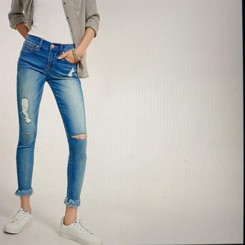 Express jeans cropped leggings mid rise size 2